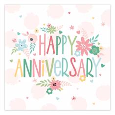 Anniversary Floral Greetings Card