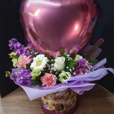 Balloon Hatbox Arrangement