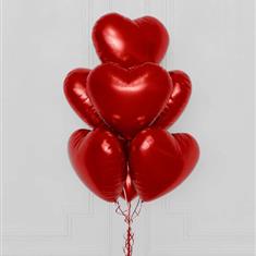 Romantic Red Heart Helium Balloons