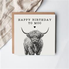 Happy Birthday To Moo Greetings Card